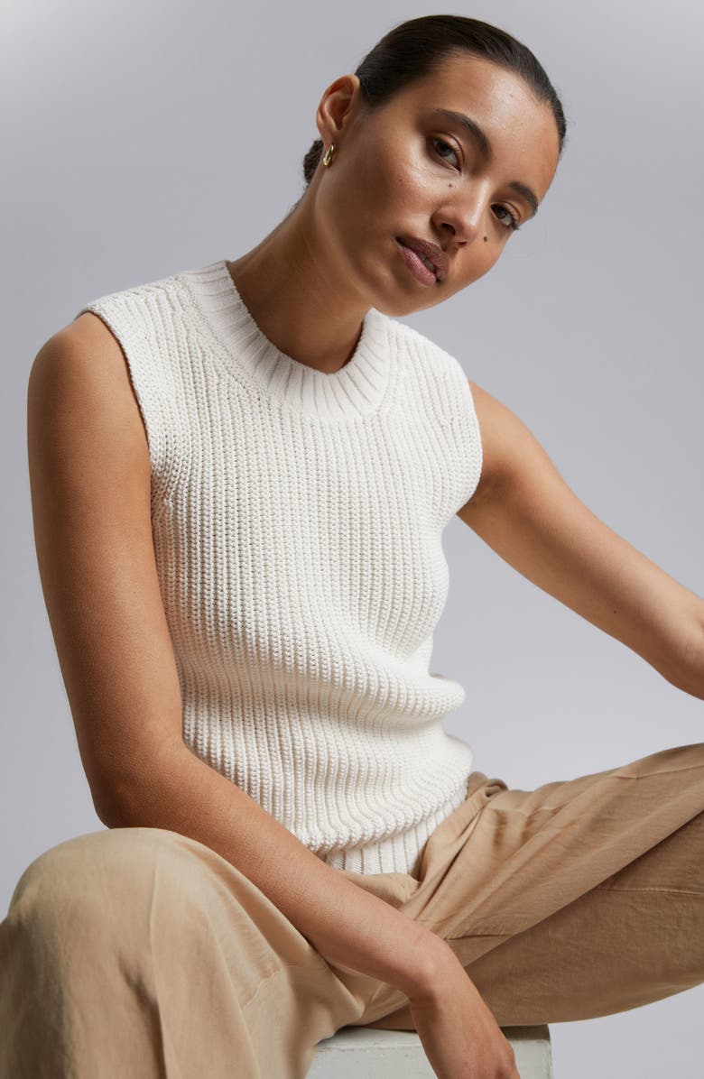 & Other Stories Sleeveless Cotton Sweater, Alternate, color, 