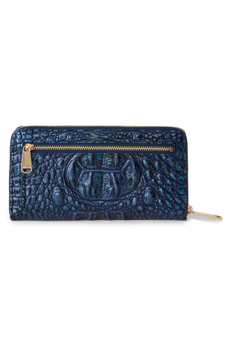 Suri Croc Embossed Leather Zip Wallet, Alternate, color, ROYAL BLUE MELBOURNE