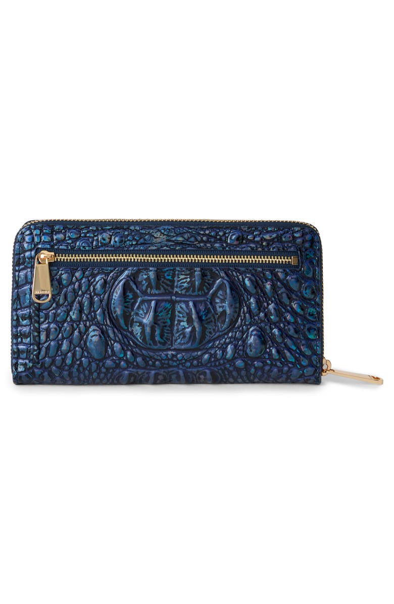 Brahmin Suri Croc Embossed Leather Zip Wallet, Alternate, color, Royal Blue Melbourne