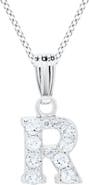 Mignonette White Topaz Pavé Initial Pendant Necklace