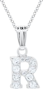 Mignonette White Topaz Pavé Initial Pendant Necklace