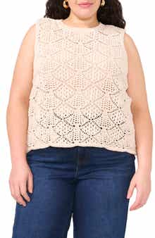 Vince Camuto Open Stitch Sleeveless Sweater