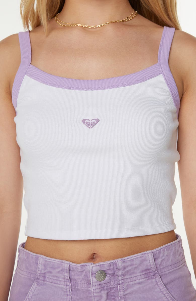 Roxy Sand Bar Crop Camisole, Alternate, color, Lilac Breeze Heart Embroidery