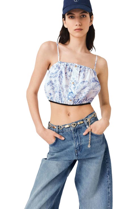 Patterned Top With Straps