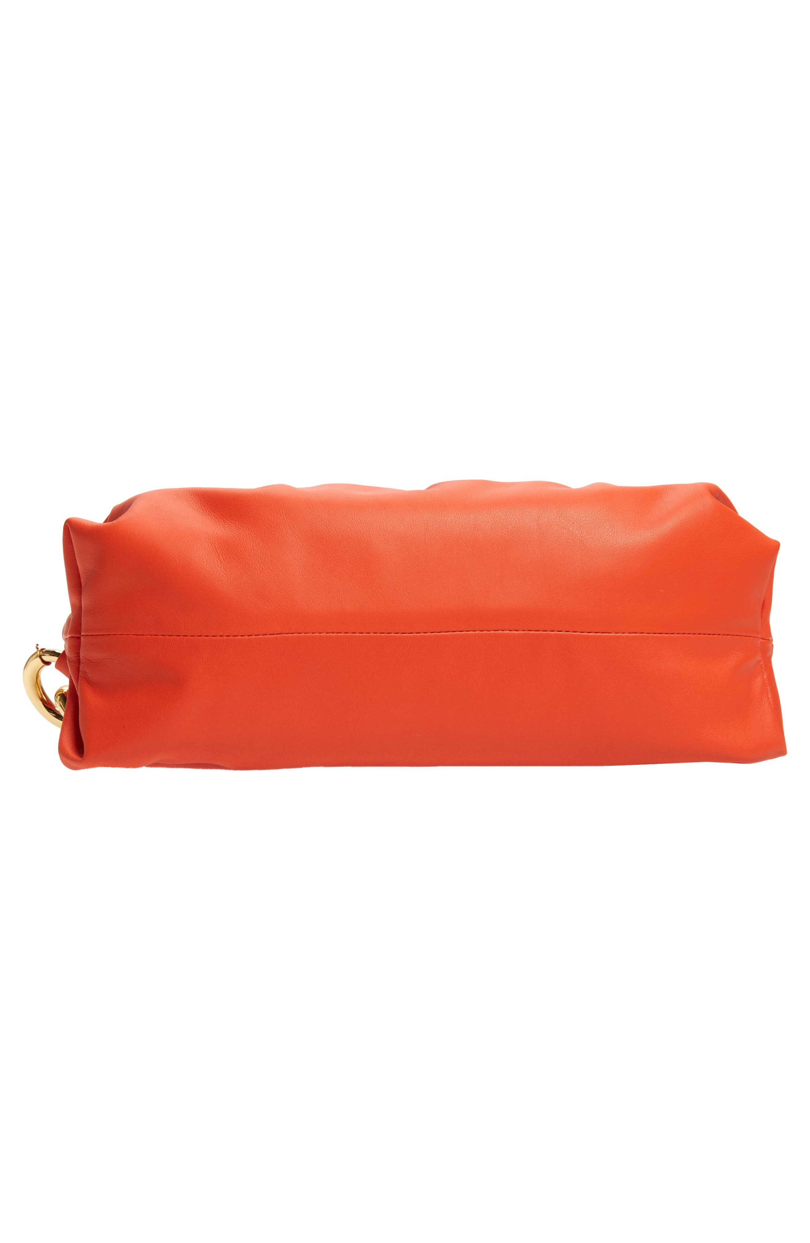 The Chain Pouch Leather Shoulder Bag, Alternate, color, ORANGE/ GOLD