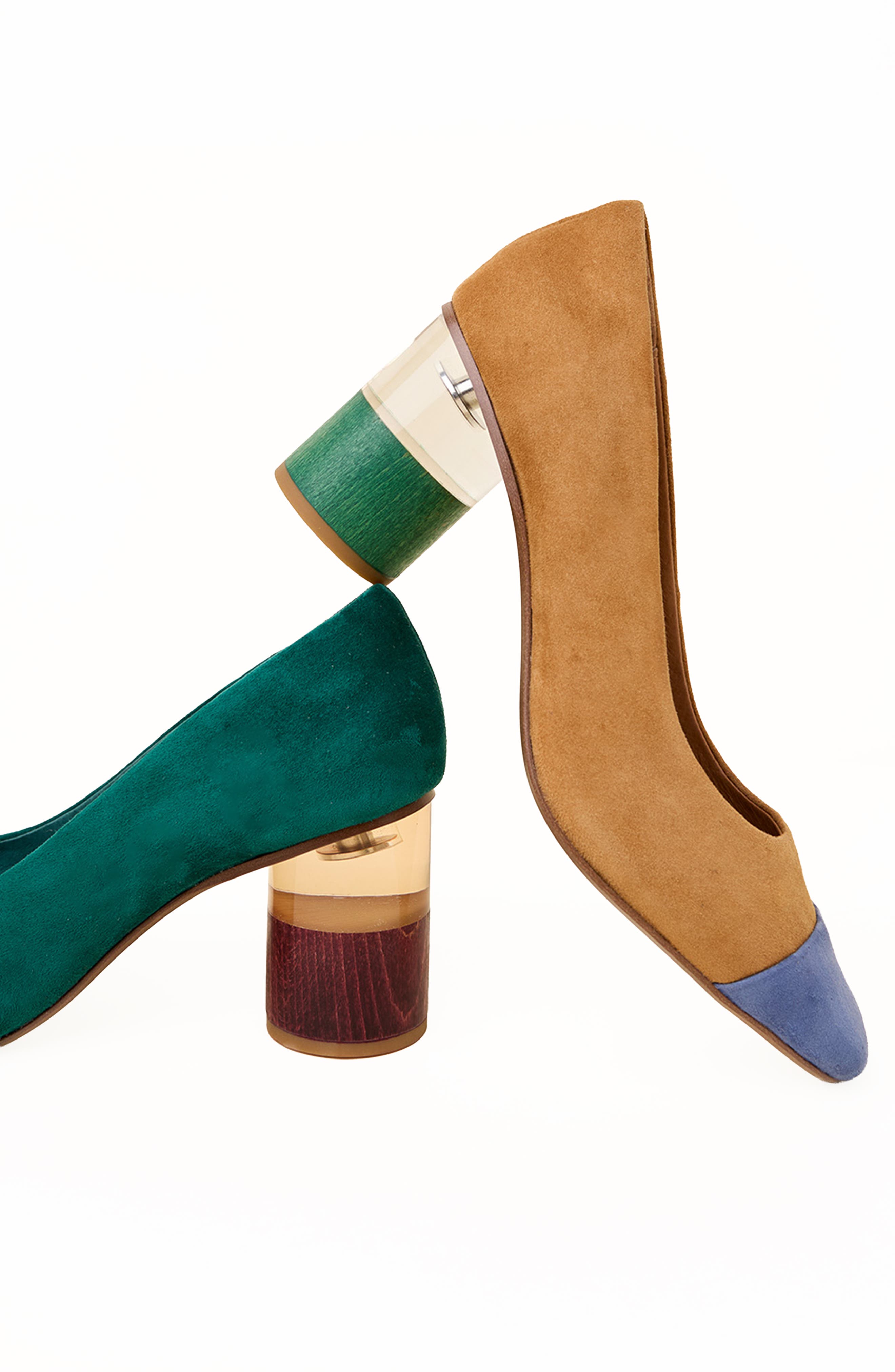 Charlotte Stone Risa Mismatch Cap Toe Pump, Alternate, color, Kingston