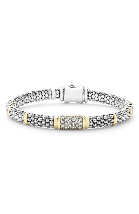 Diamond Caviar Bead Bracelet