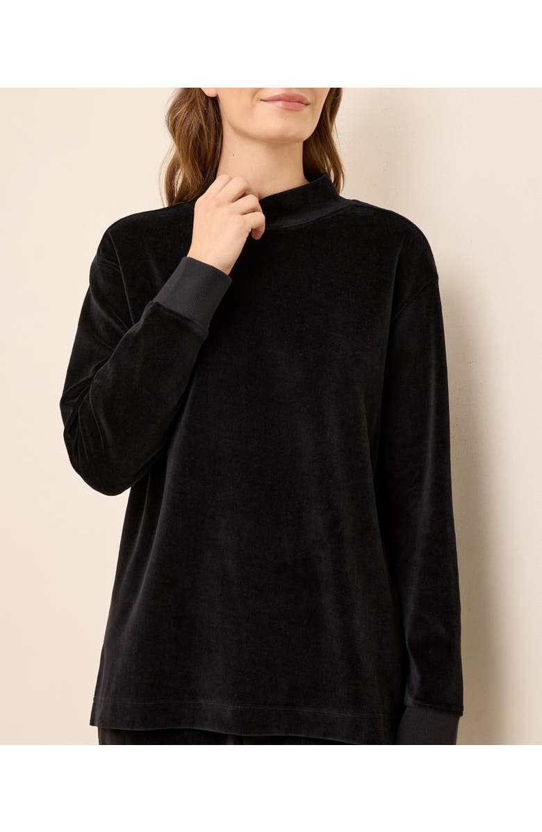 Pact Organic Cotton Pure Velour Cozy Pullover, Alternate, color, Black