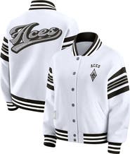 WEAR by Erin Andrews Women's WEAR by Erin Andrews White/Black WNBA Full-Snap Fleece Sweatshirt Jacket