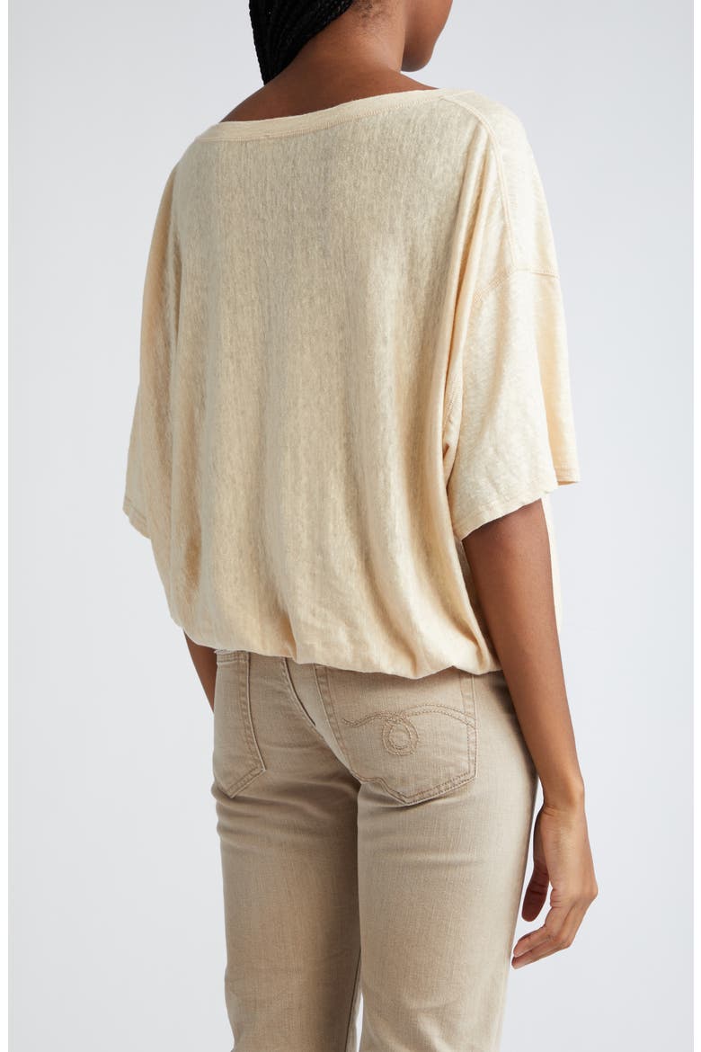 Gathered Hem V-Neck T-Shirt, Alternate, color, KHAKI