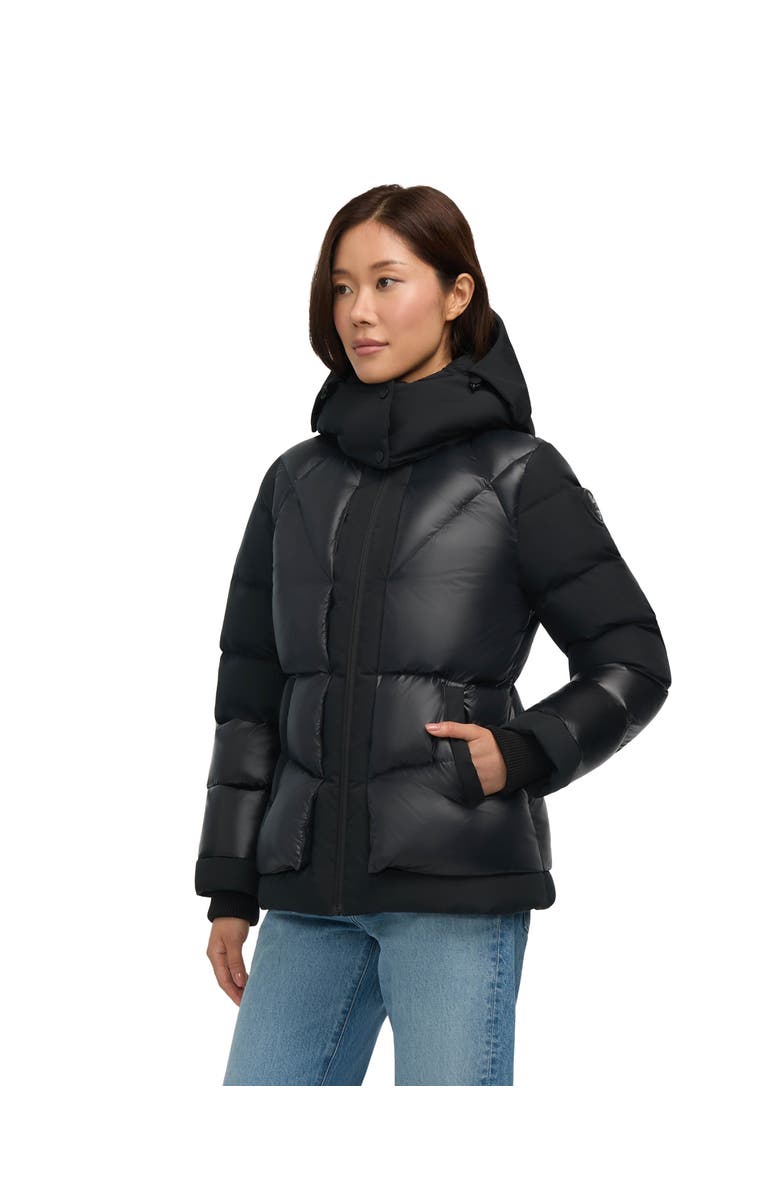 Pajar Vega Mixed Media Puffer Jacket with Removable Hood, Alternate, color, Black
