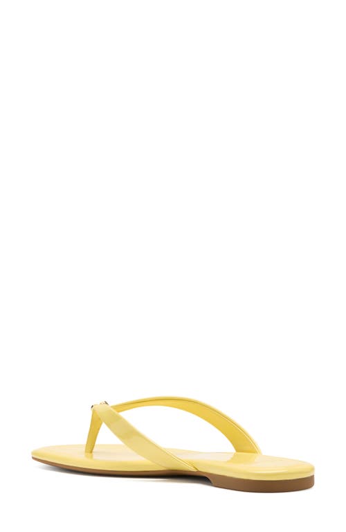 Kate Spade New York Spade Flower Patent Leather Flip Flop In Yuzu Jam