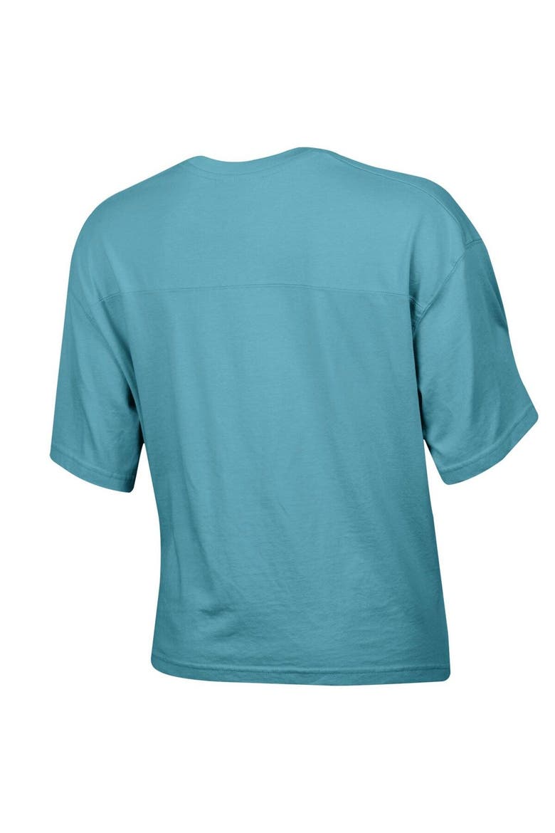 Women's Champion Aqua Alabama Crimson Tide Vintage Wash Boxy Crop T-Shirt, Alternate, color, Aqua