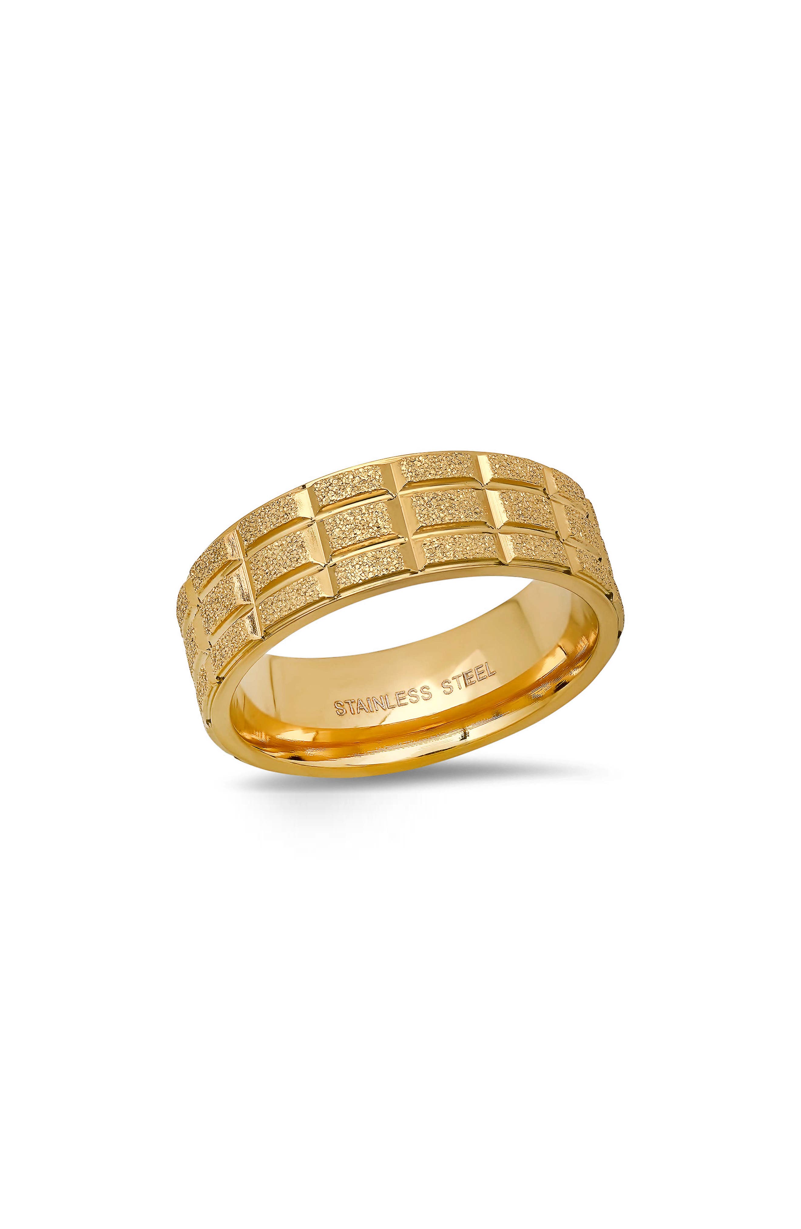 Men's Grid Wide Band Ring