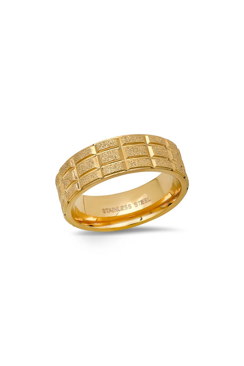 Men's Grid Wide Band Ring, Main, color, GOLD
