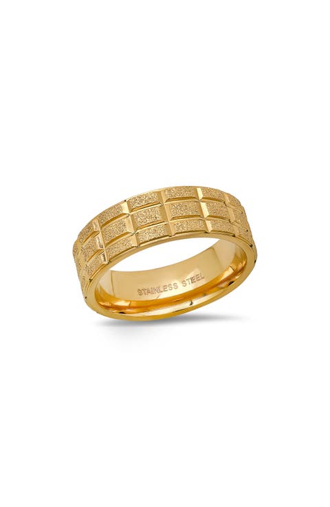 Men's Grid Wide Band Ring