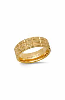 Men's Grid Wide Band Ring
