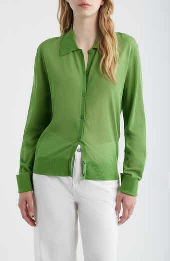 The Collared Cotton Blend Cardigan