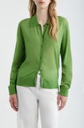 FRAME The Collared Cotton Blend Cardigan