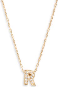 Nordstrom Pavé Cubic Zirconia Initial Necklace
