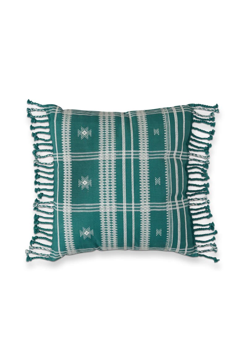Peak Pillow Spruce Green Cotton Throw Pillow for Summer Decor, Main, color, Green