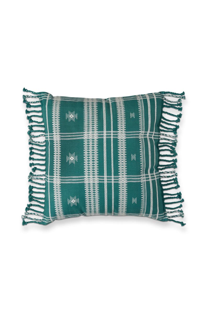 tag Peak Pillow Spruce Green Cotton Throw Pillow for Summer Decor, Main, color, Green