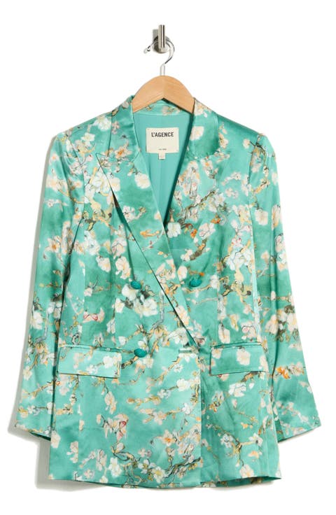 Taryn Floral Double Breasted Silk Blazer