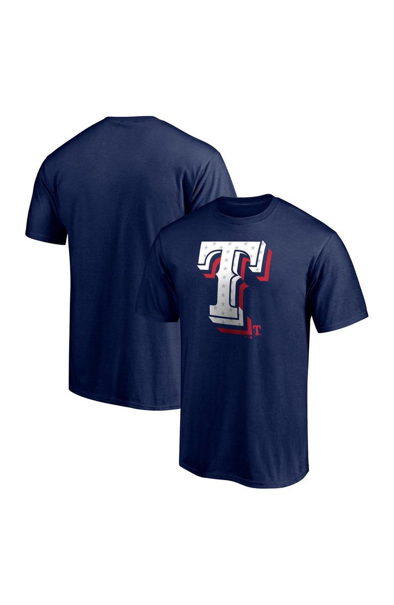 FANATICS Men's Fanatics Branded Navy Texas Rangers Red White and Team T-Shirt, Main, color, Navy
