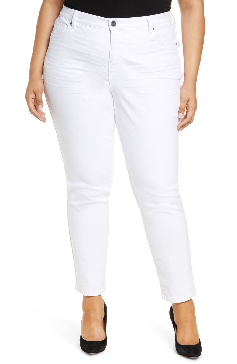 KUT from the Kloth Catherine Mid Rise Boyfriend Jeans, Main, color, Optic White