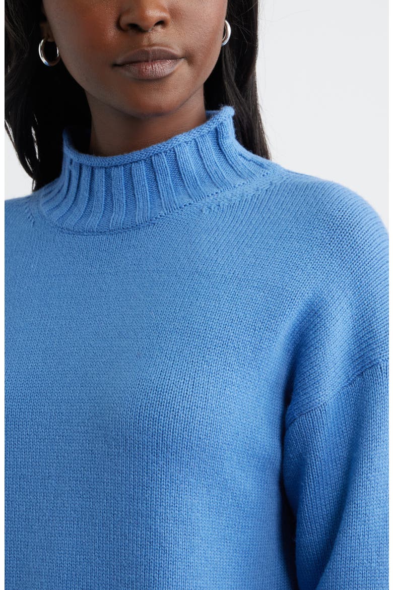 Roll Neck Striped Sweater, Alternate, color, BLUE GLORY
