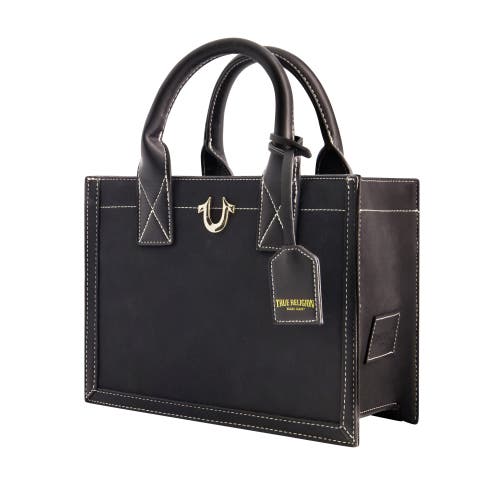 True Religion Modern Edge Suede Tote In Black