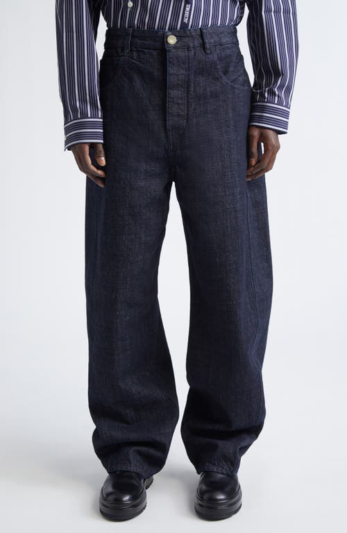 Jacquemus Le de-Nîmes Miranda Twisted Wide Leg Jeans in Dark Navy at Nordstrom, Size 30