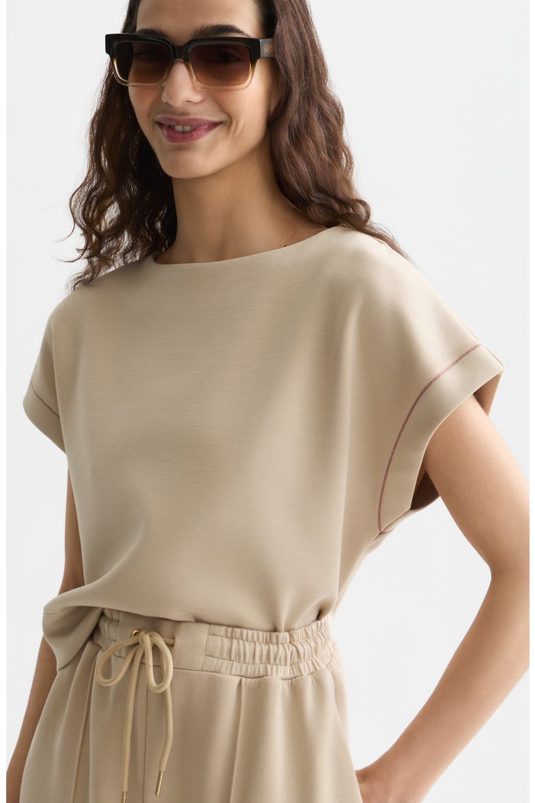 Short Sleeve Sweatshirt, Alternate, color, DOESKIN