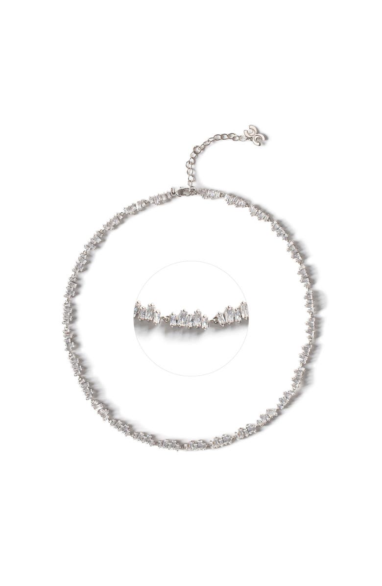 Classicharms T Shape Zirconia Tennis Choker Necklace, Main, color, Gold