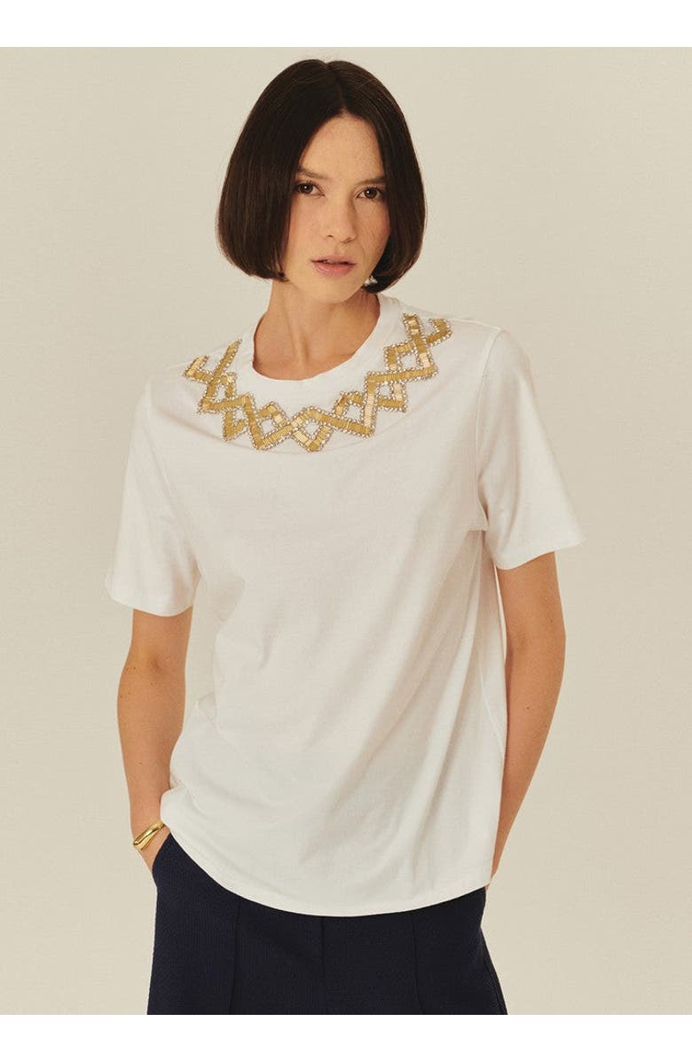 Exquise Elise Modern Luxe Accent Tee, Main, color, White