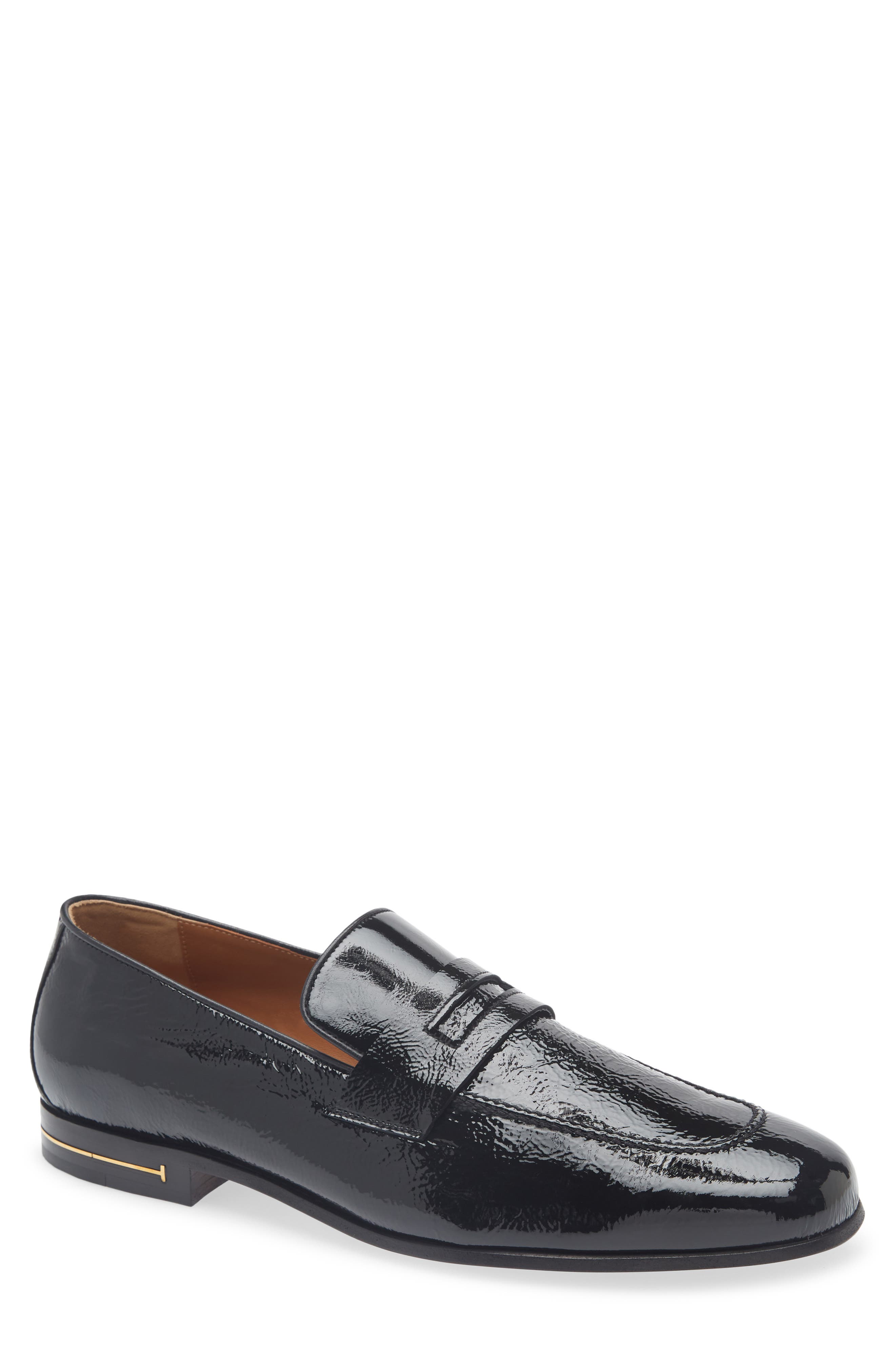 TOM FORD T Heel Penny Loafer, Main, color, 1N001 Black