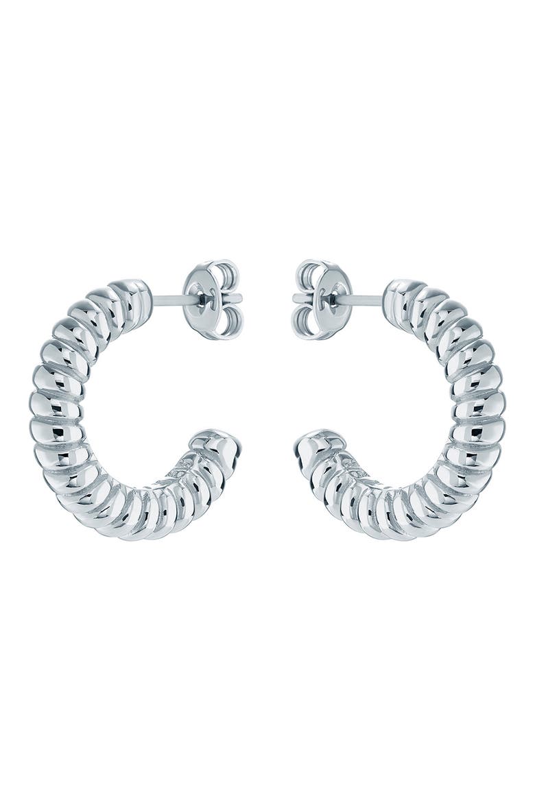 Tottie Twist Hoop Earrings, Alternate, color, SILVER TONE