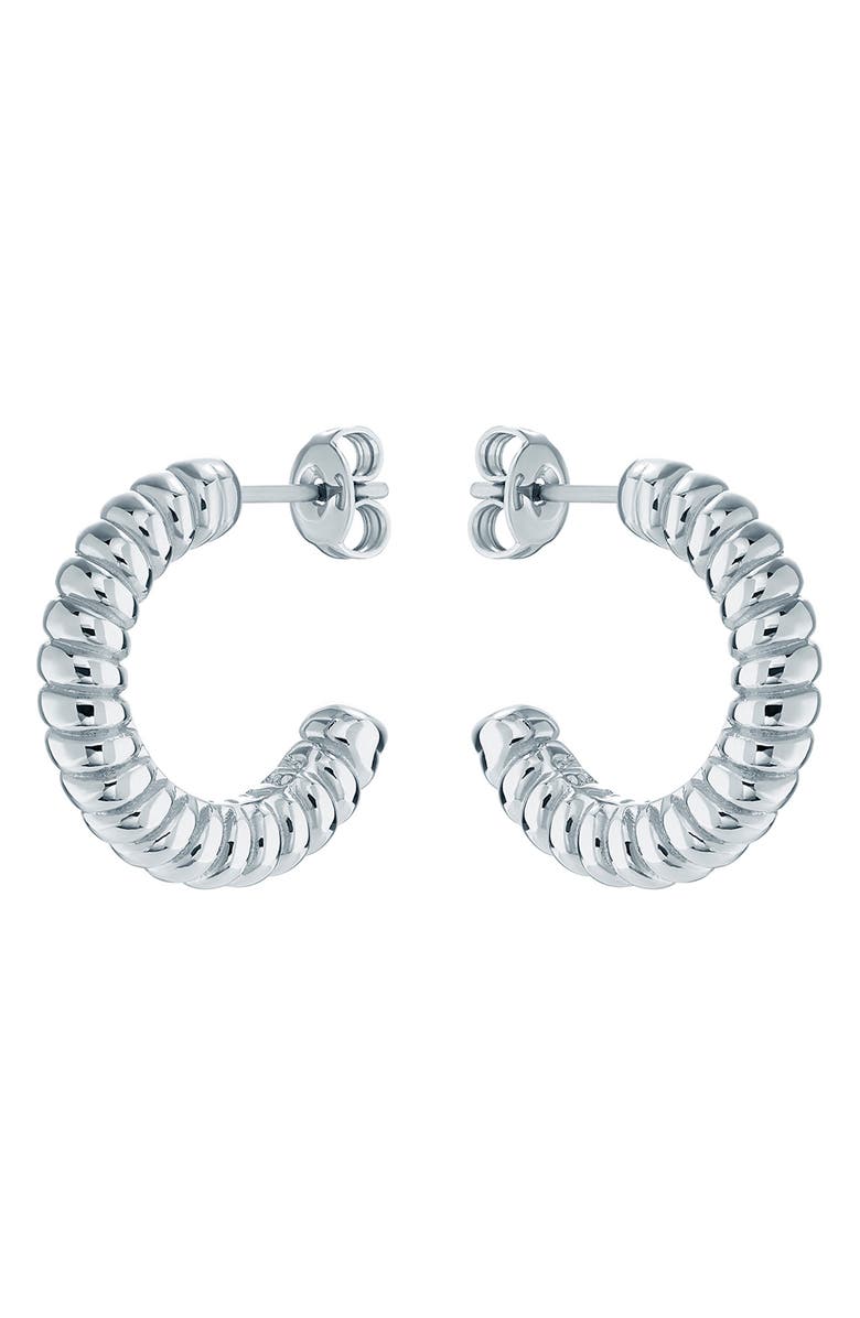 Ted Baker London Tottie Twist Hoop Earrings, Alternate, color, Silver Tone