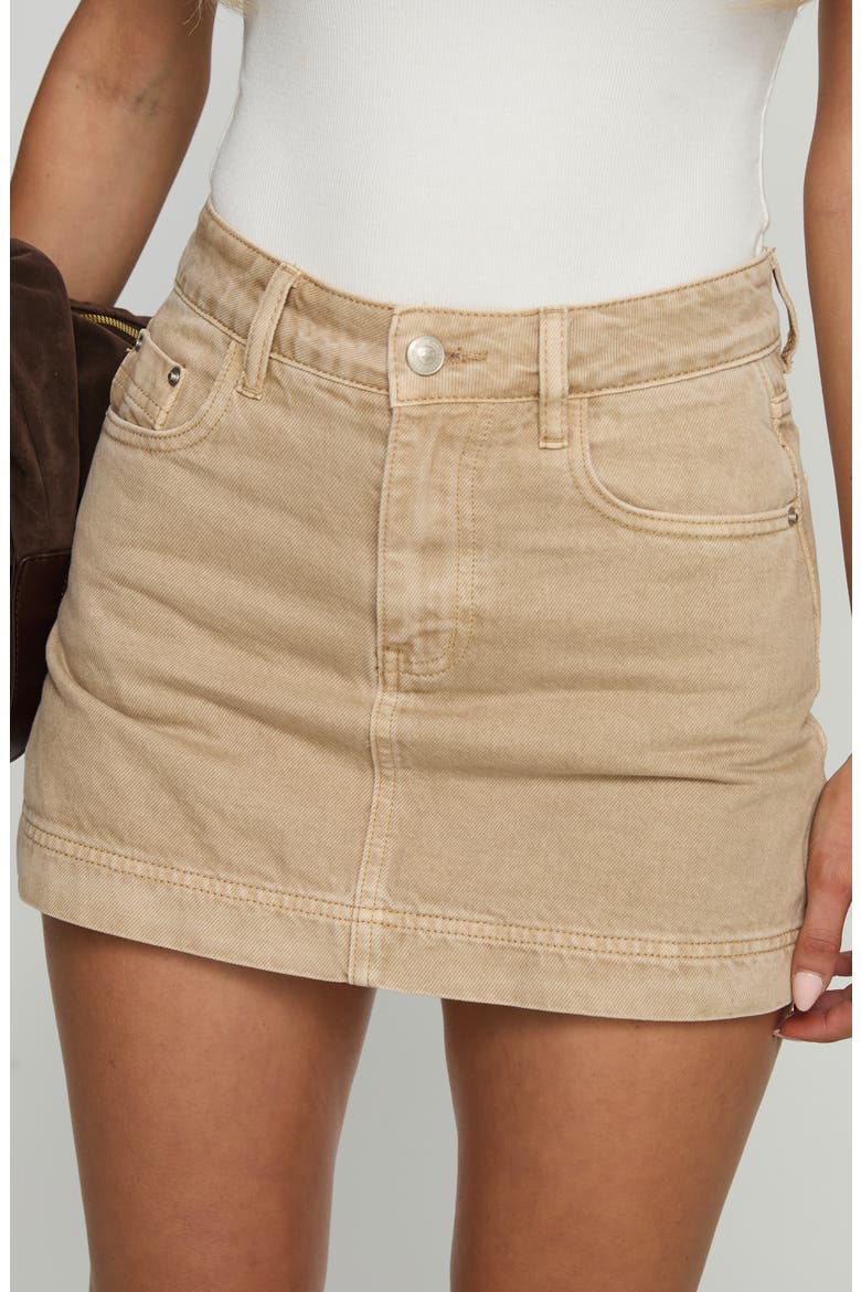 Gazelle Denim Miniskort, Alternate, color, TAN