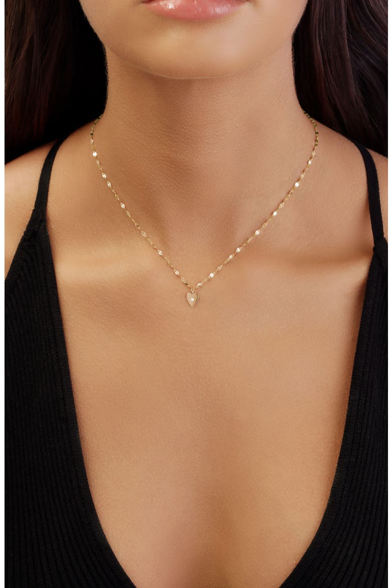 Solo Mini Heart Diamond Pendant Necklace, Alternate, color, YG