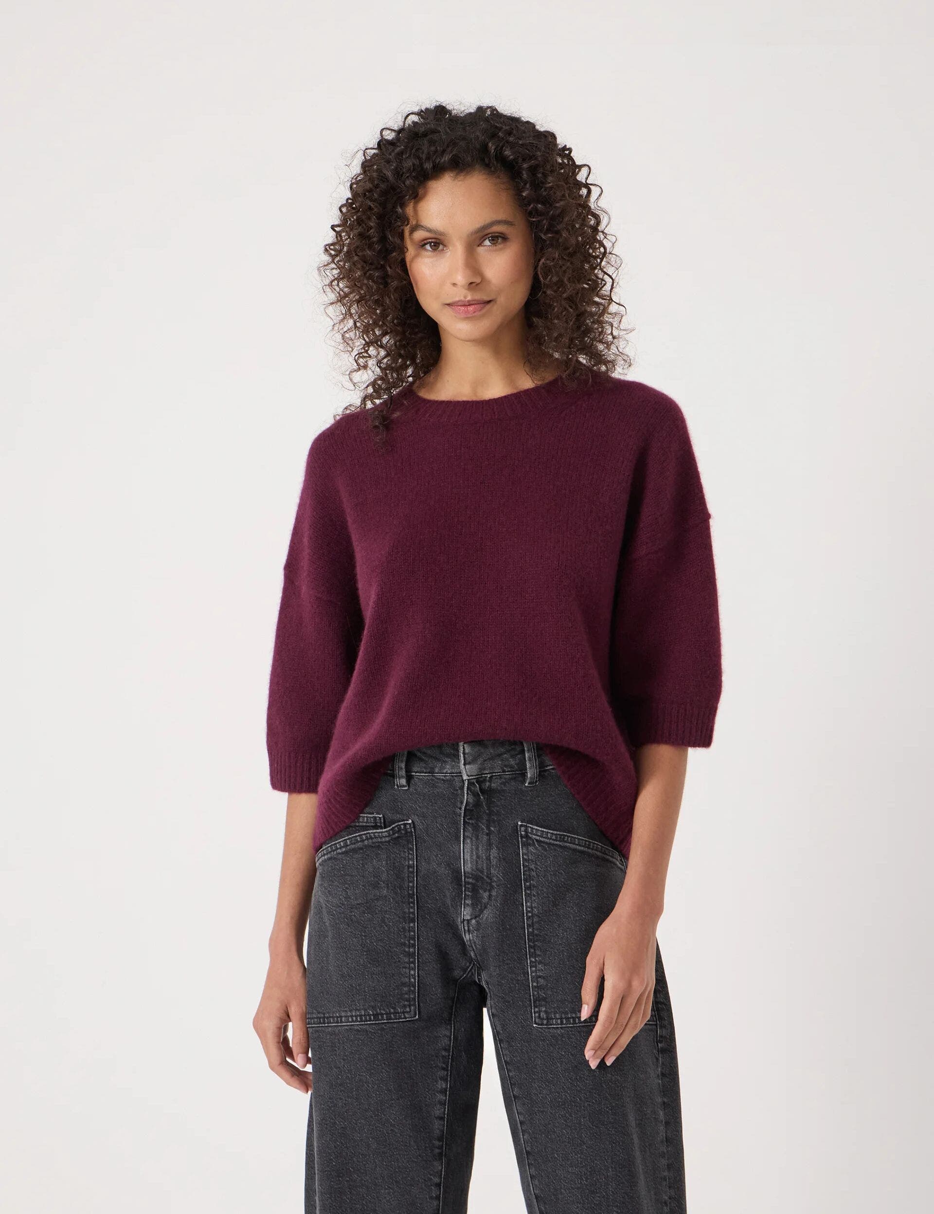 Cherrie Chunky 100% Cashmere Tee - image 5