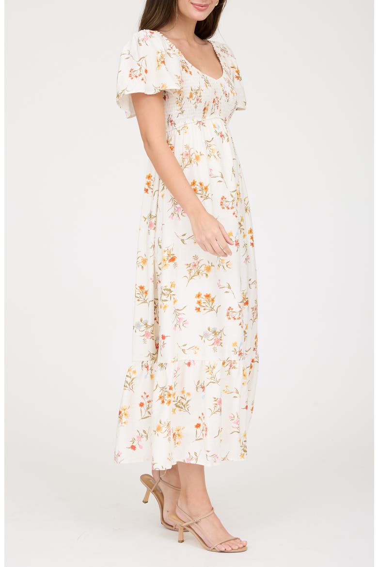Flutter Sleeve Midi Sundress, Alternate, color, IVORY