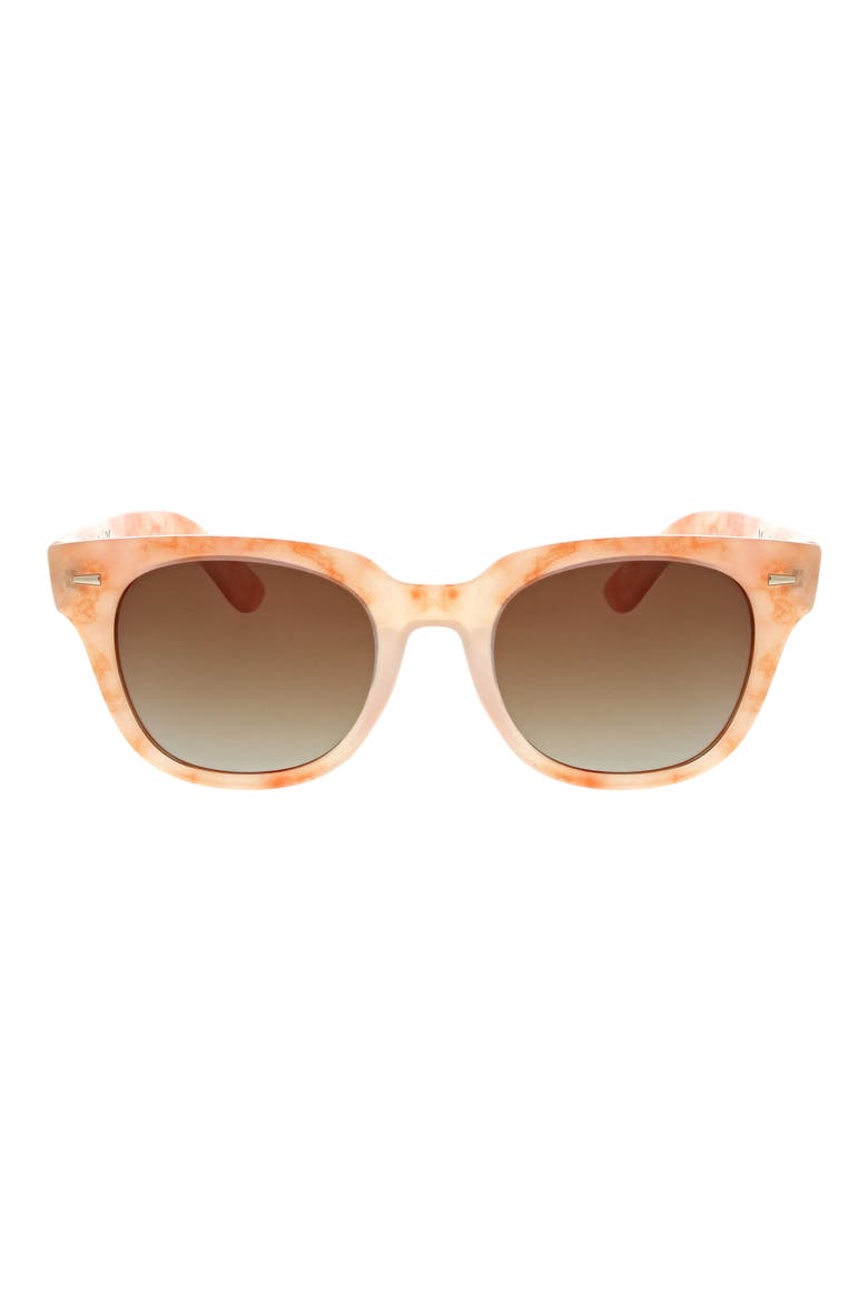 Retro Square 49mm Polarized Sunglasses, Main, color, CORAL MARBLE