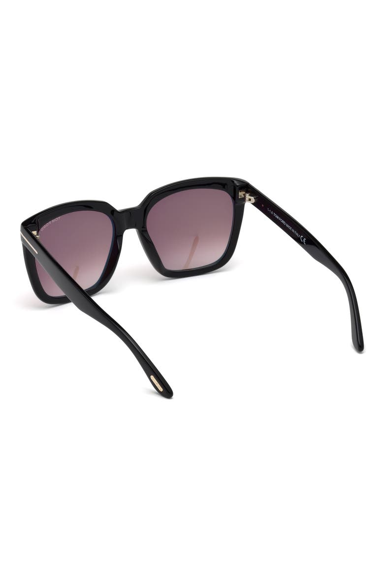 Amarra 55mm Gradient Square Sunglasses, Alternate, color, BLACK/ GRADIENT BURGUNDY