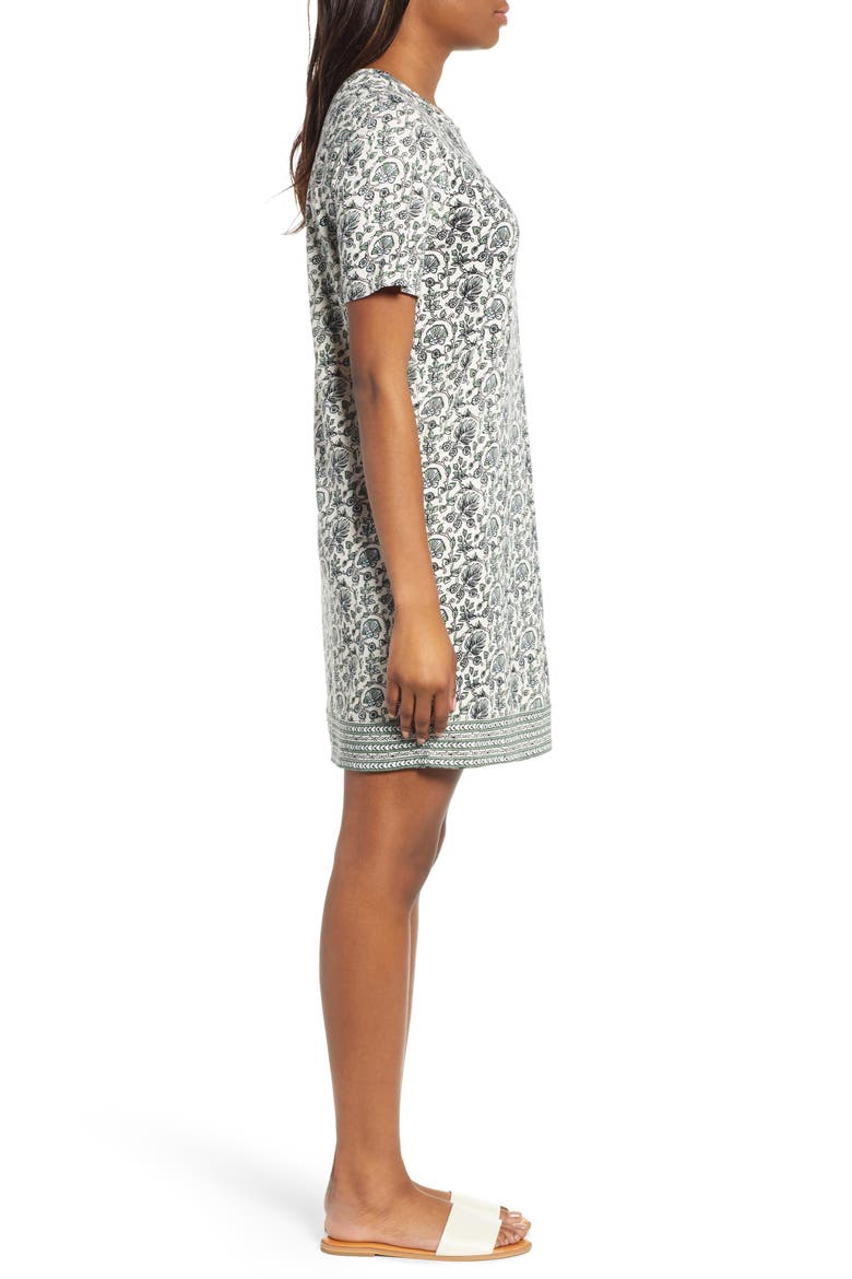 Woodblock T-Shirt Dress, Alternate, color, GREEN MULTI