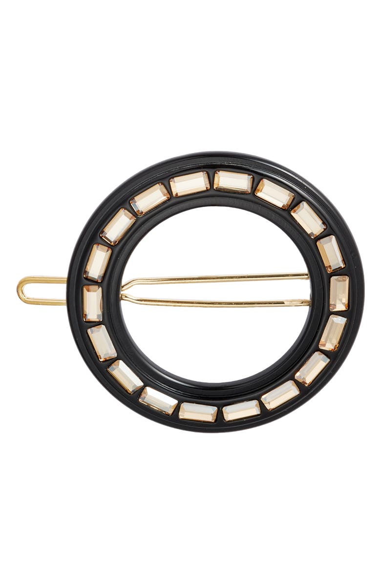 Alexandre de Paris Swarovski Crystal Barrette, Main, color, Black