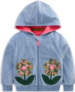 Mini Boden Kids' Velour Full Zip Hoodie