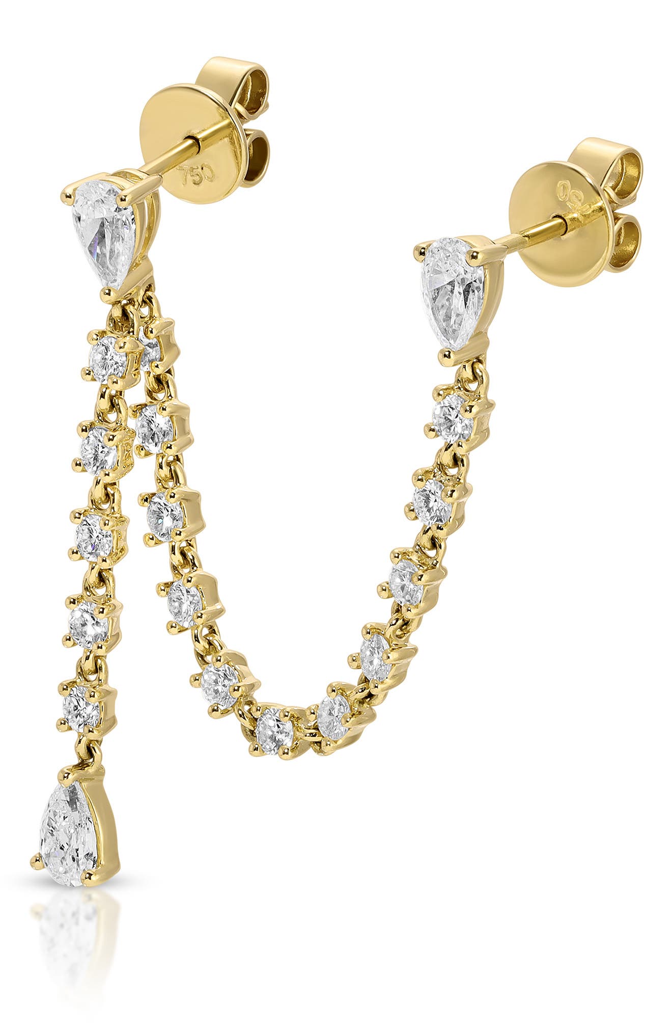 Anita Ko Isla 18k Gold Diamond Triple Chain Earrings (Women) | Nordstrom