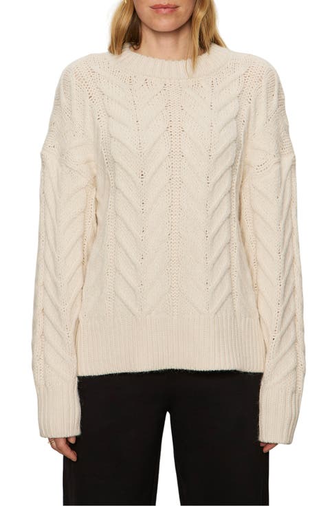 Snow Bunny Statement Cable Stitch Sweater