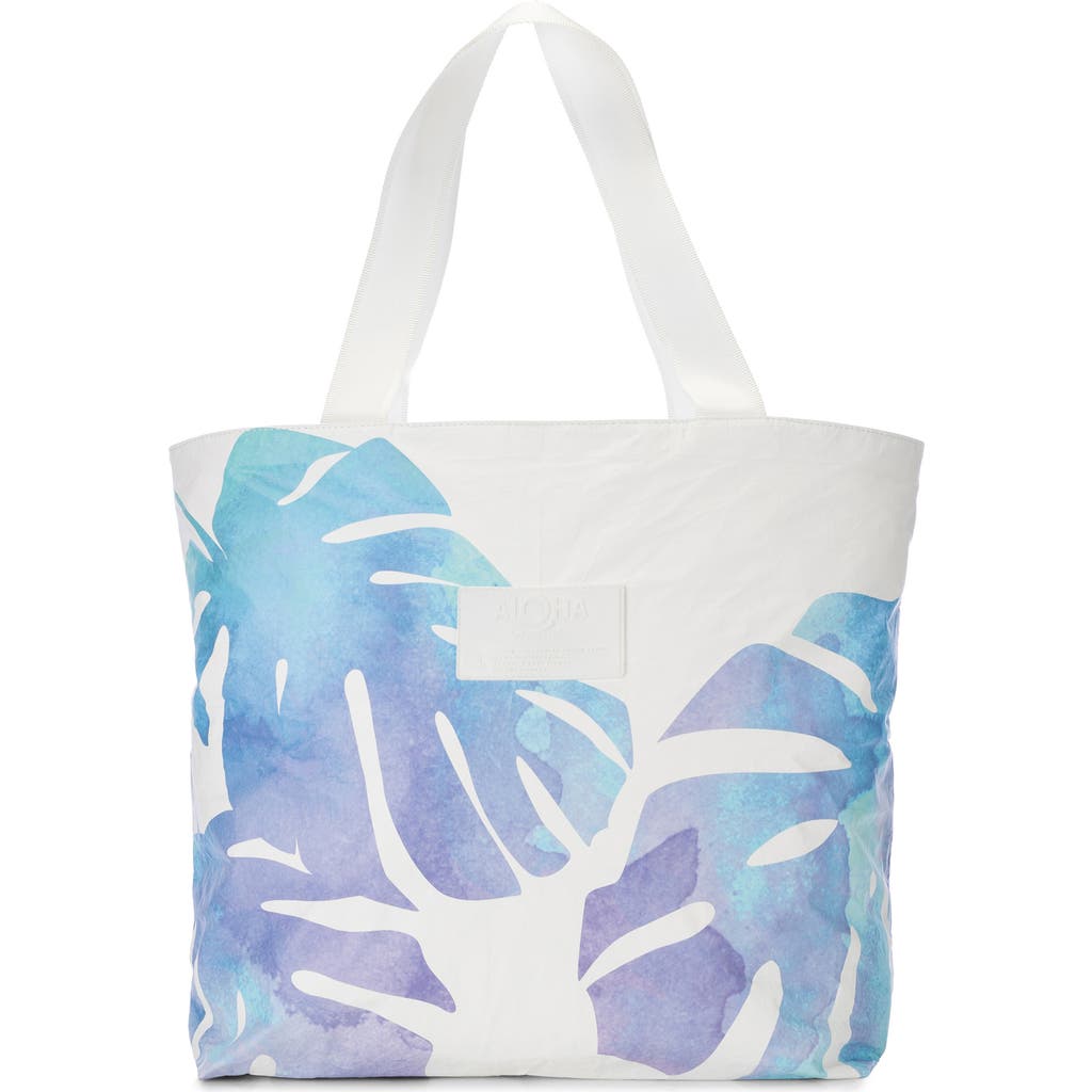 Aloha Collection Day Tripper Monstera Water Resistant Tyvek® Tote In White